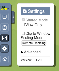VNC settings